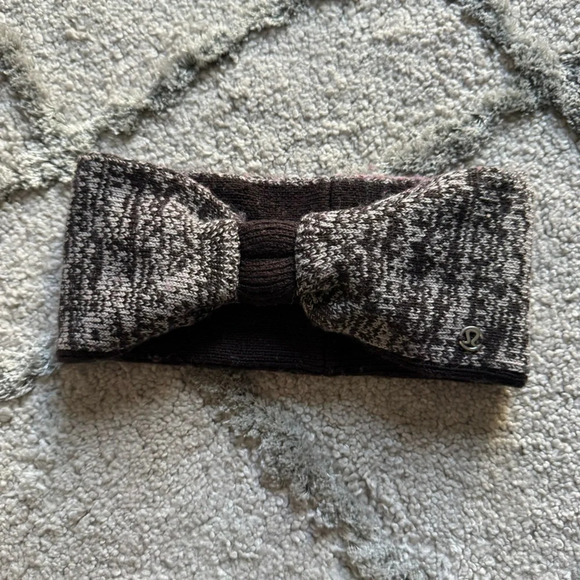Lululemon merino Wool Brown & Cream Reversible ear warmer headband one size - Picture 1 of 8